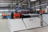Expanded mesh leveling and cutting machine