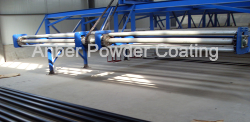 Steel tube powder coating line